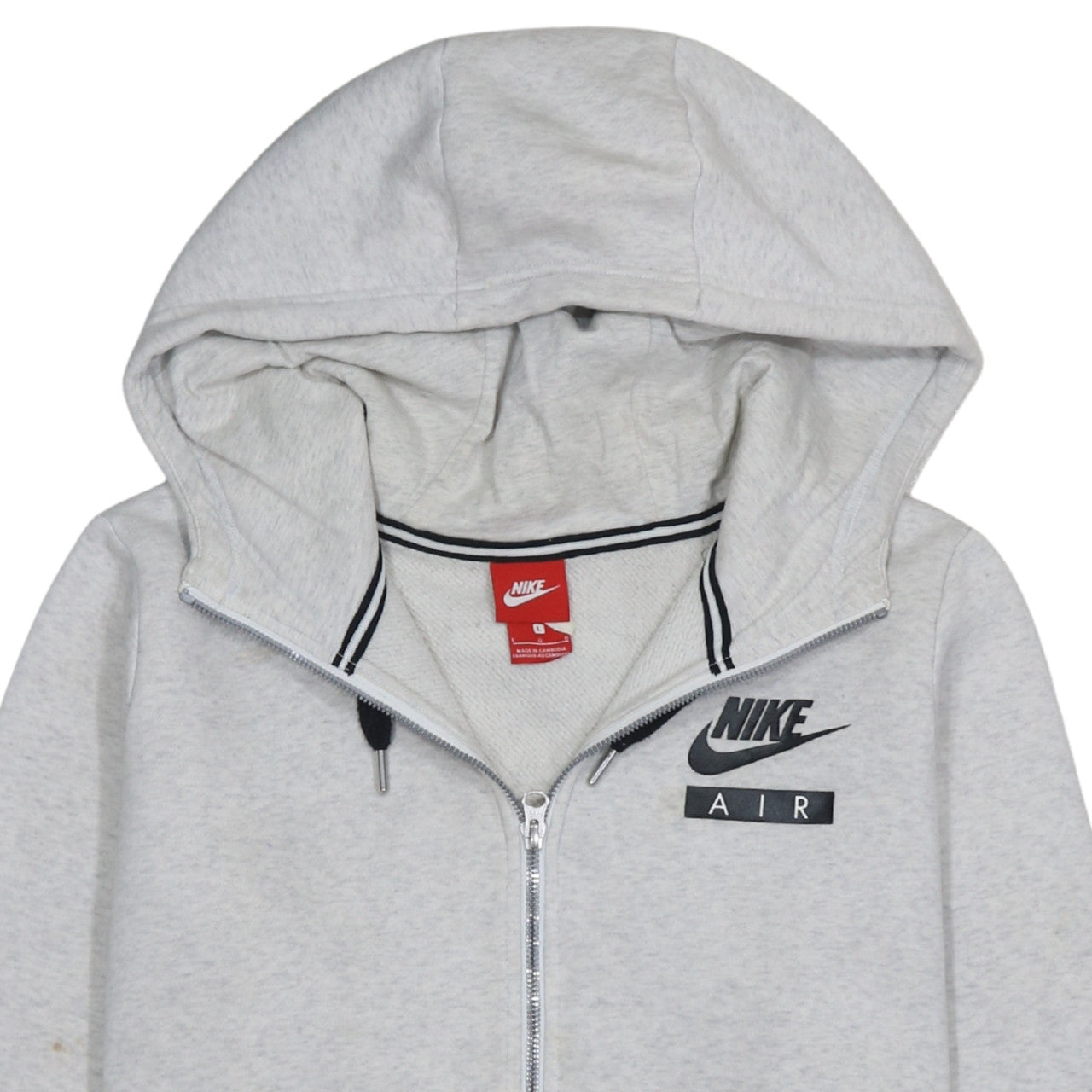 Mens UK Size L Nike Grey Full Zip Hoodie