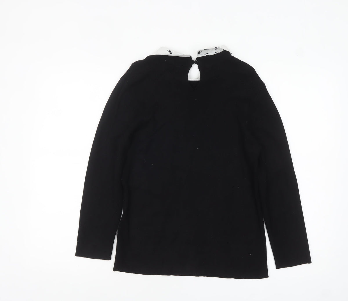 Womens UK Size L Oasis Black Collared Blouse