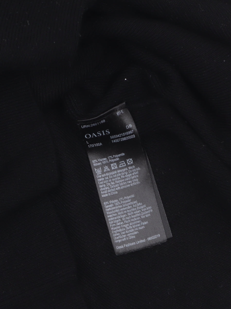 Womens UK Size L Oasis Black Collared Blouse