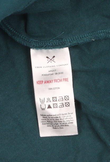 Crew Clothing Company Men's Green Long Sleeve Cotton Top L