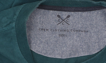 Crew Clothing Company Men's Green Long Sleeve Cotton Top L