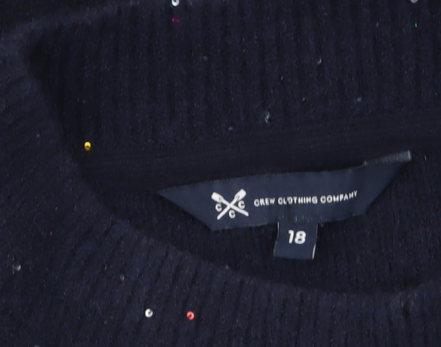 Womens UK Size 18 Crew Clothing Company Black Pullover Jumper