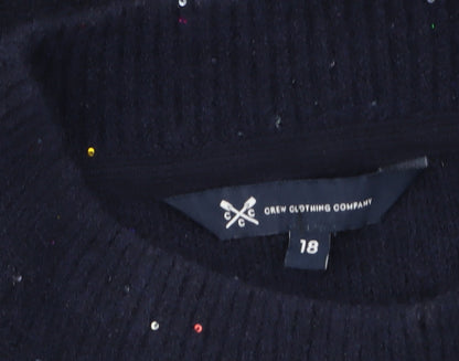 Womens UK Size 18 Crew Clothing Company Black Pullover Jumper