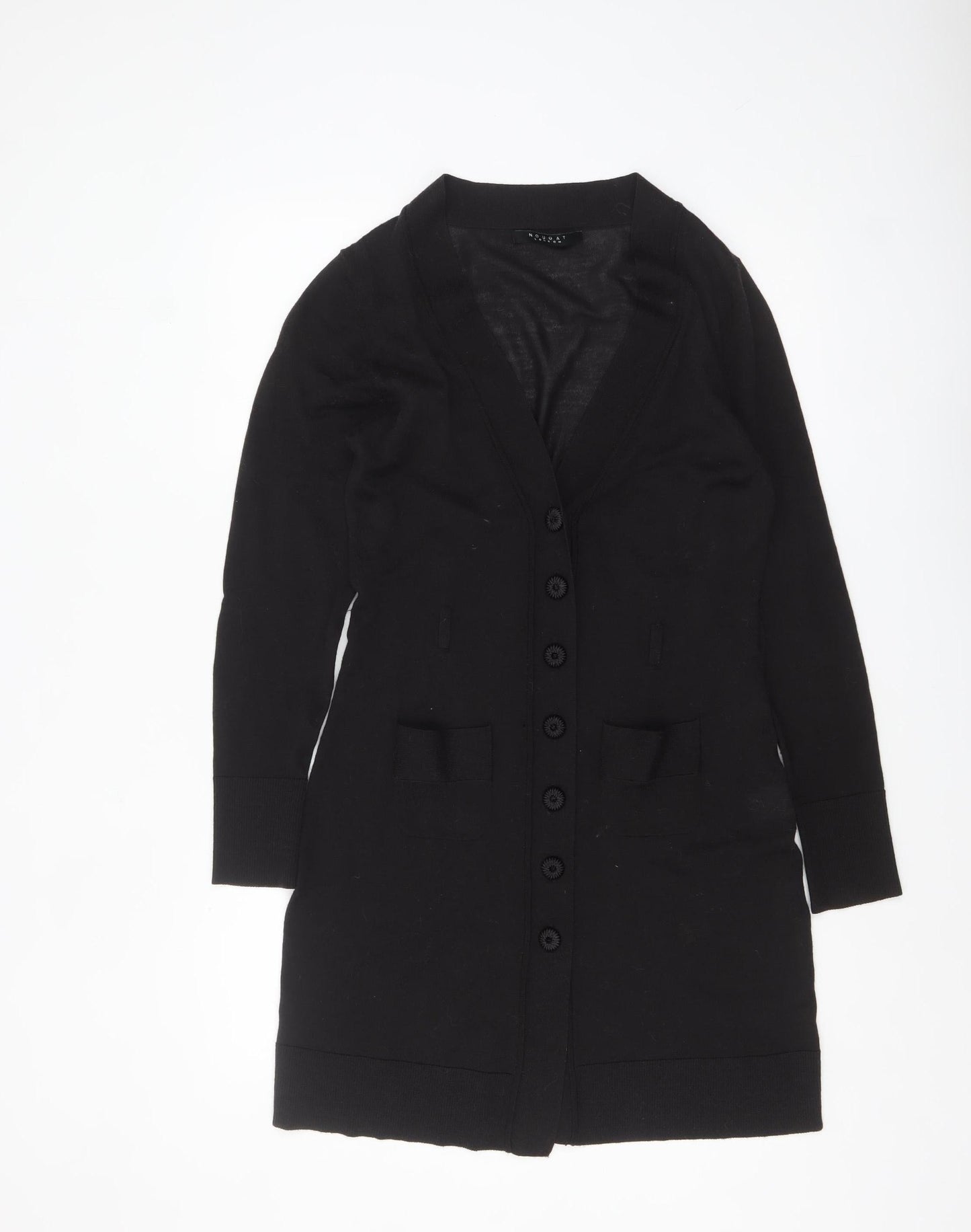 Womens UK Size 12 Nougat London Black Cardigan Jumper
