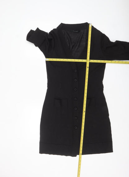 Womens UK Size 12 Nougat London Black Cardigan Jumper