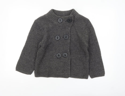 Womens UK Size 10 Topshop Grey Cardigan Jumper