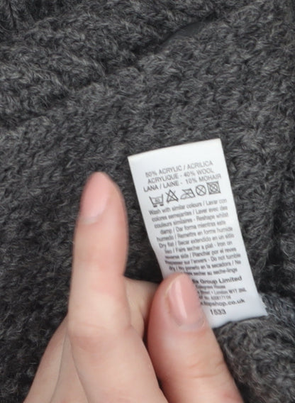 Womens UK Size 10 Topshop Grey Cardigan Jumper