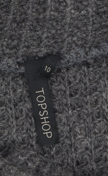 Womens UK Size 10 Topshop Grey Cardigan Jumper