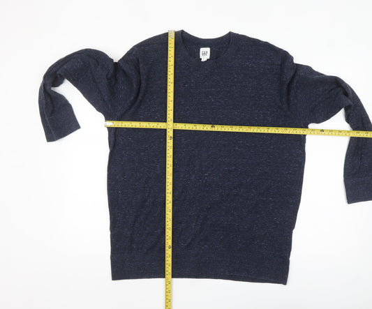 GAP Men’s Blue Cotton Blend Crew Neck Pullover Jumper Size L