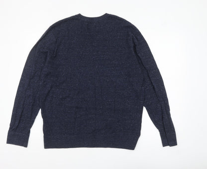 GAP Men’s Blue Cotton Blend Crew Neck Pullover Jumper Size L