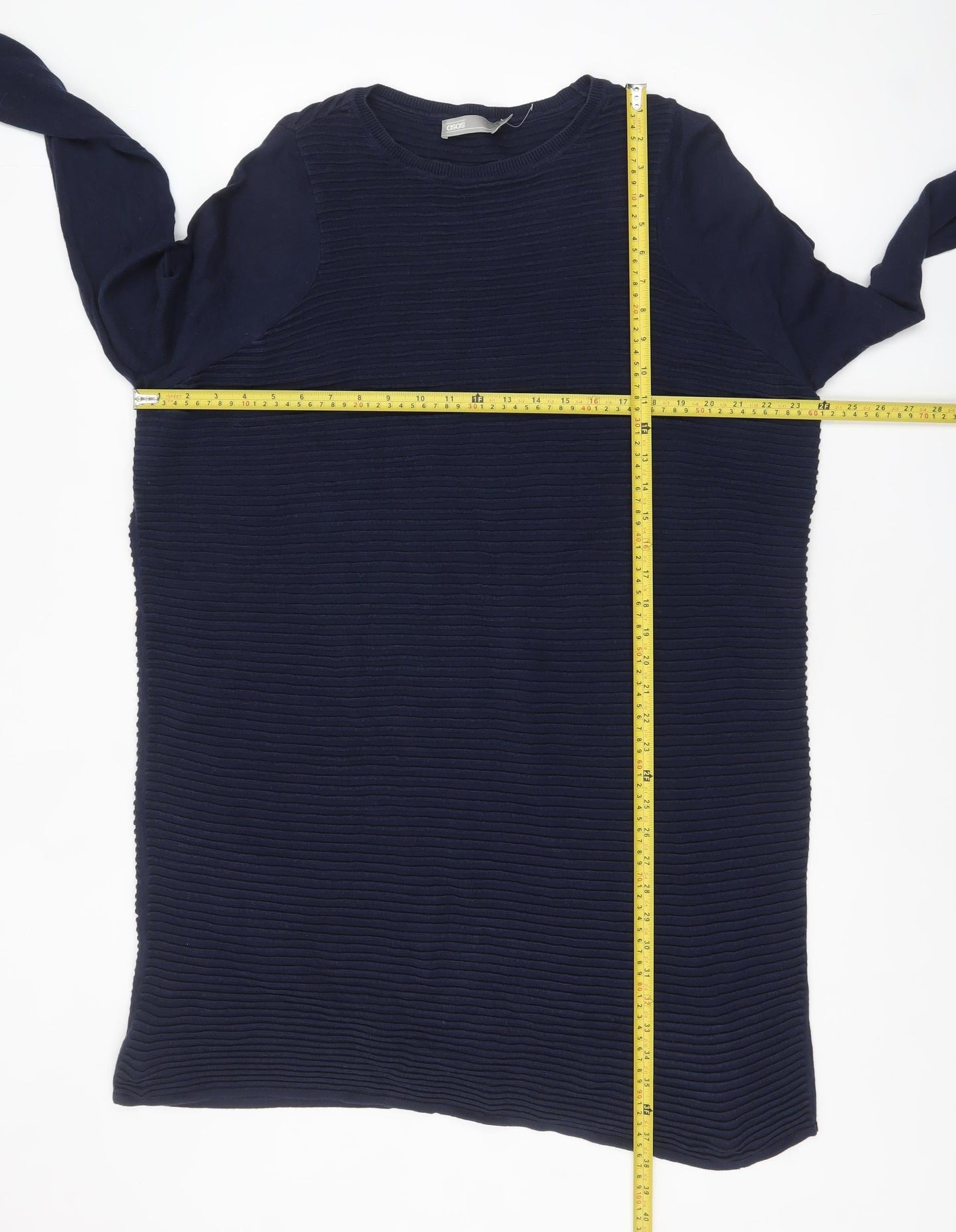 Womens UK Size 10 ASOS Blue Tunic Jumper