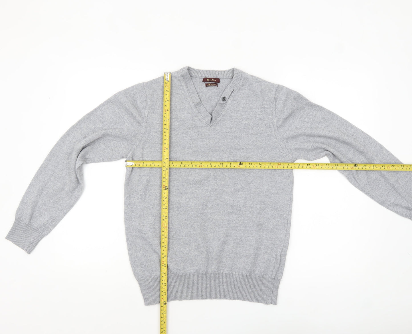 Mens UK Size M River Island Grey Pullover Jumper