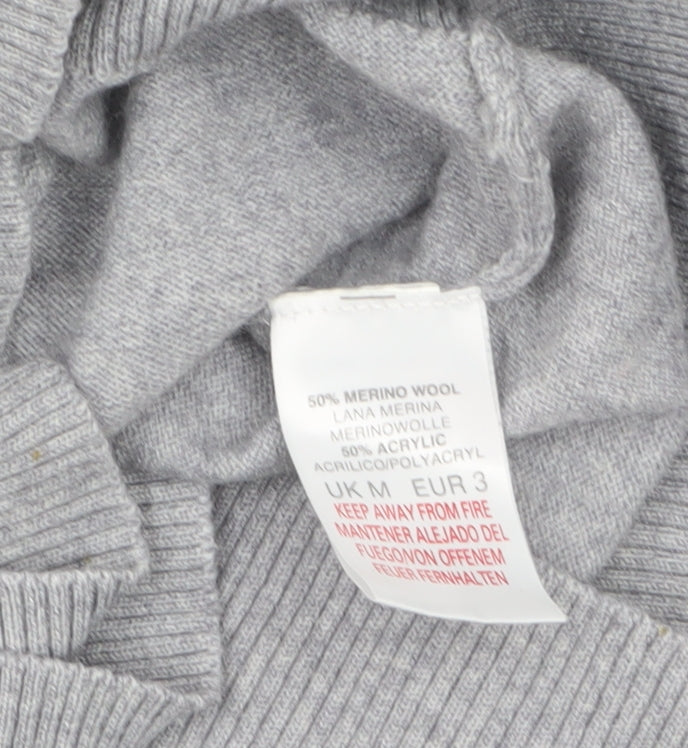Mens UK Size M River Island Grey Pullover Jumper