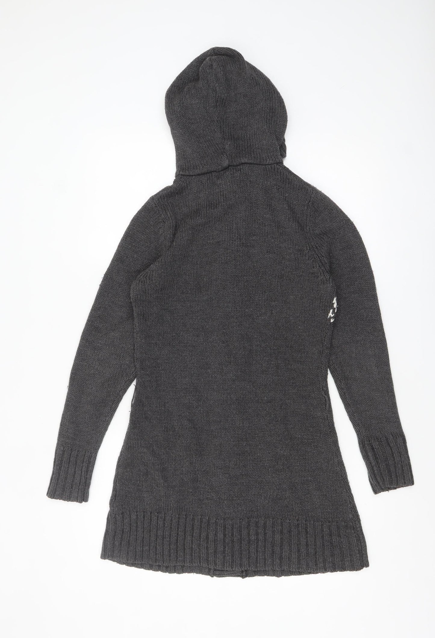 Womens UK Size 12 Papaya Grey Cardigan Jumper