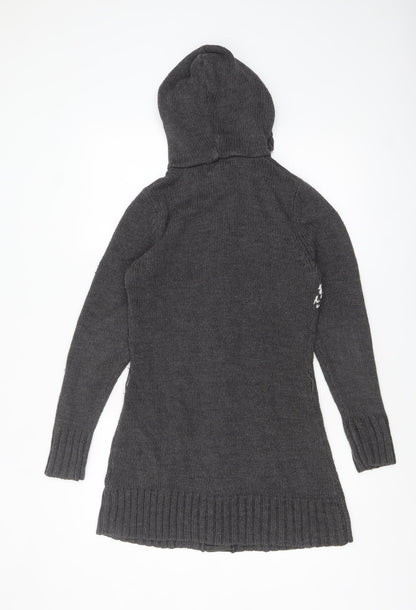 Womens UK Size 12 Papaya Grey Cardigan Jumper