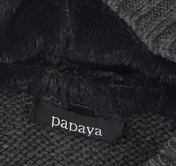 Womens UK Size 12 Papaya Grey Cardigan Jumper