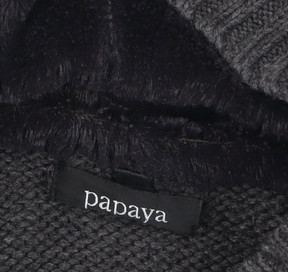 Womens UK Size 12 Papaya Grey Cardigan Jumper