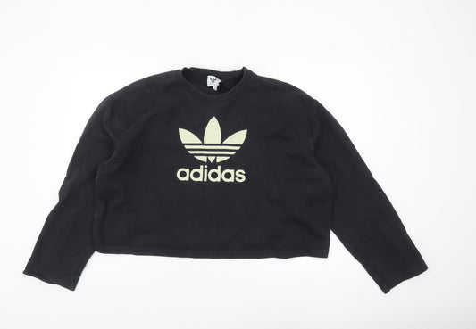 Womens UK Size 16 adidas Black Pullover Sweatshirt