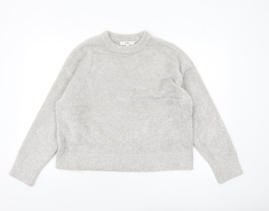 Marks and Spencer Womens Grey Glitter Knit Pullover Jumper M