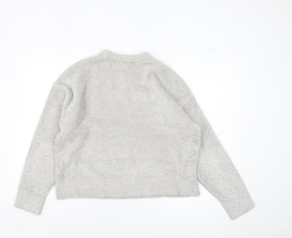 Marks and Spencer Womens Grey Glitter Knit Pullover Jumper M