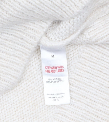 Papaya Women Ivory Cable-Knit Crew Neck Jumper Size M