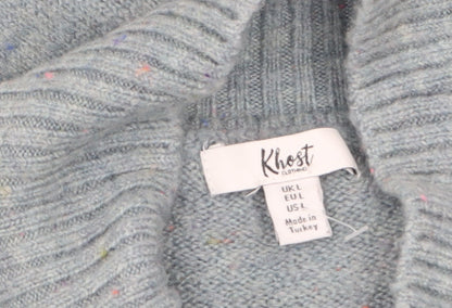 Khost Clothing Women’s Blue Star Roll Neck Relaxed Jumper Size L