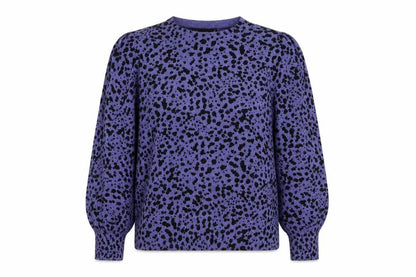 Marks & Spencer Women Purple Black Animal Print Jumper Size 14