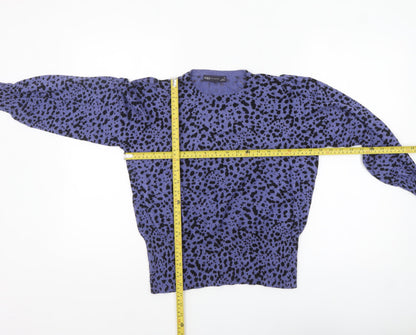 Marks and Spencer Women Purple Black Animal Print Jumper Size 14