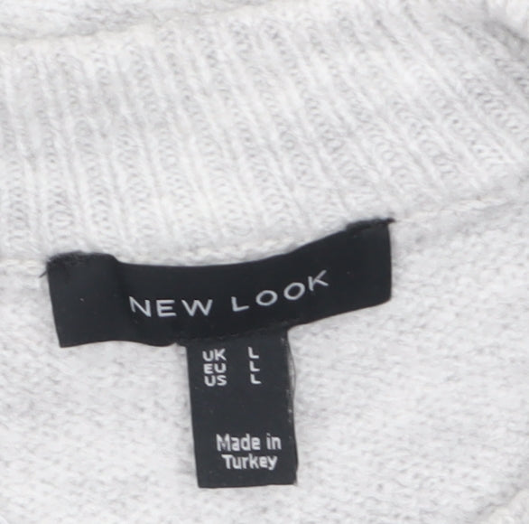 Womens UK Size L New Look Grey Pullover Jumper