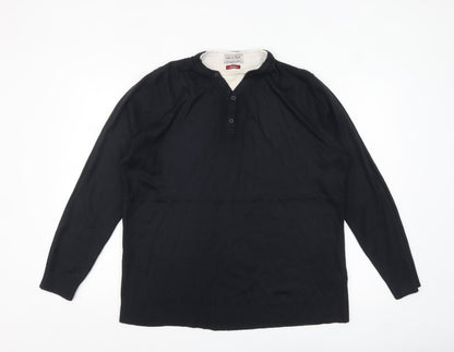 Mens UK Size M TU Black Henley Jumper