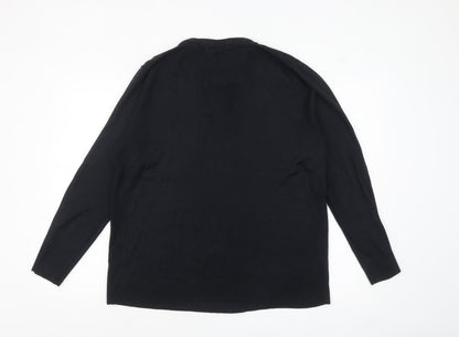 Mens UK Size M TU Black Henley Jumper