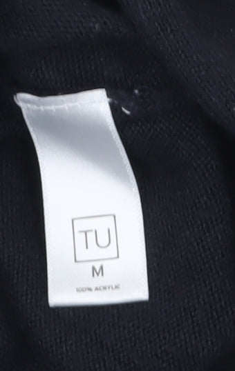 Mens UK Size M TU Black Henley Jumper