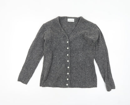 Womens UK Size 10 Essentials Grey Cardigan Jumper