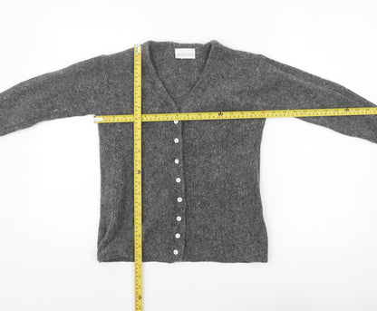 Womens UK Size 10 Essentials Grey Cardigan Jumper