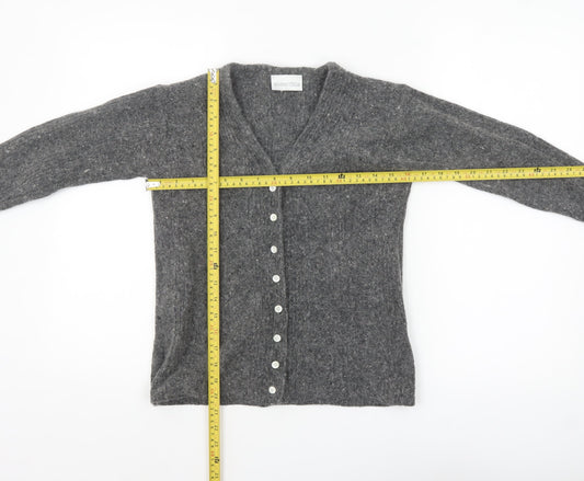 Womens UK Size 10 Essentials Grey Cardigan Jumper