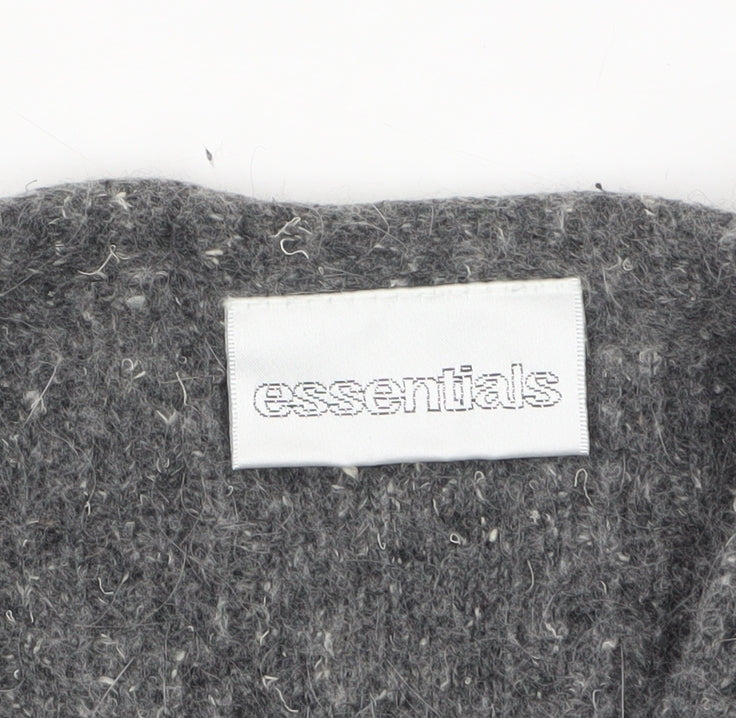 Womens UK Size 10 Essentials Grey Cardigan Jumper