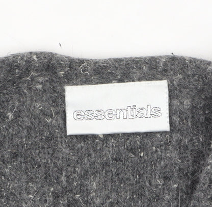 Womens UK Size 10 Essentials Grey Cardigan Jumper
