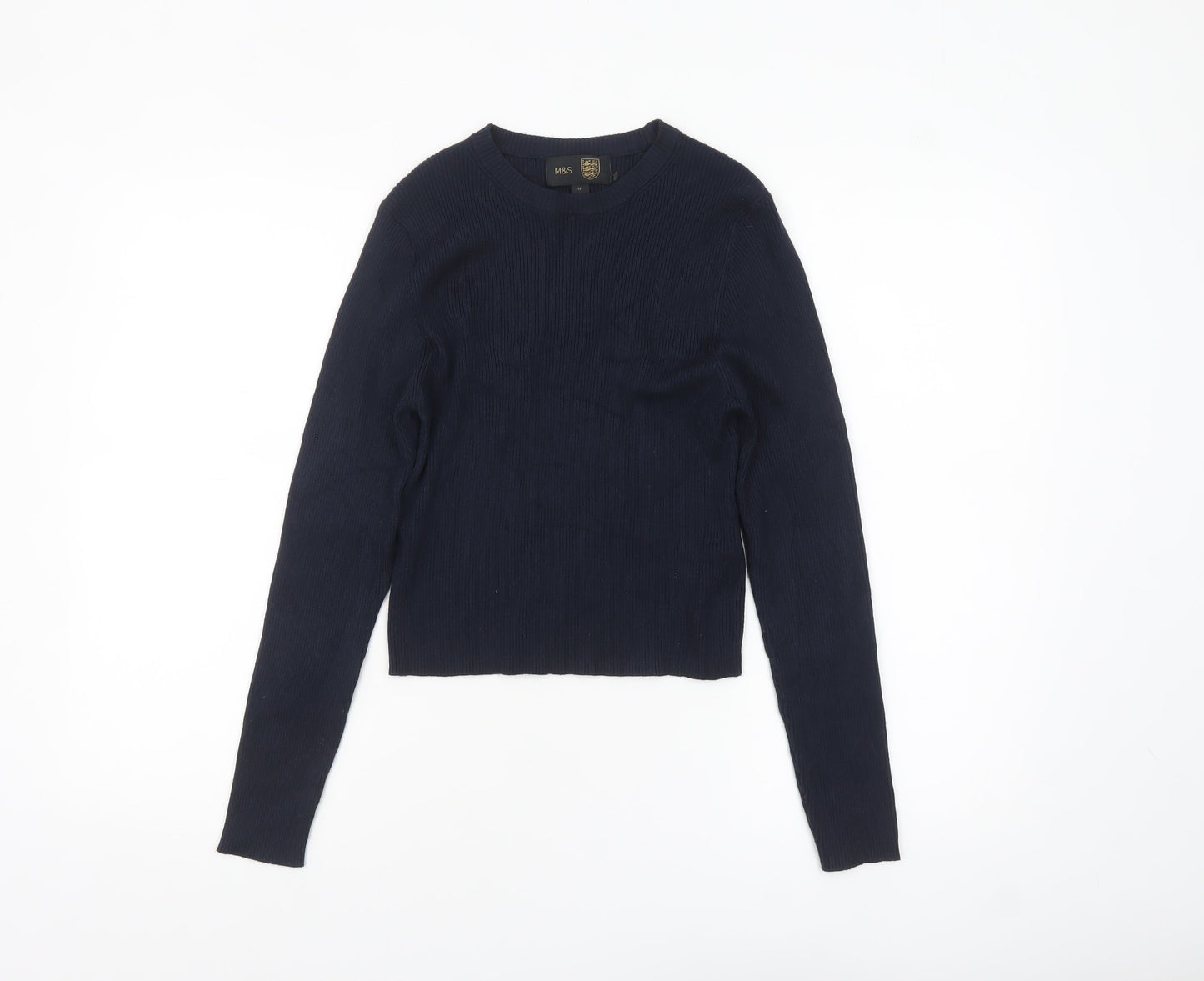 Womens UK Size 14 Marks and Spencer Navy (Blue) Pullover Jumper
