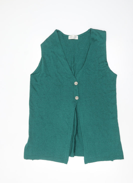 Womens UK Size XL Future Lady Green Vest Jumper