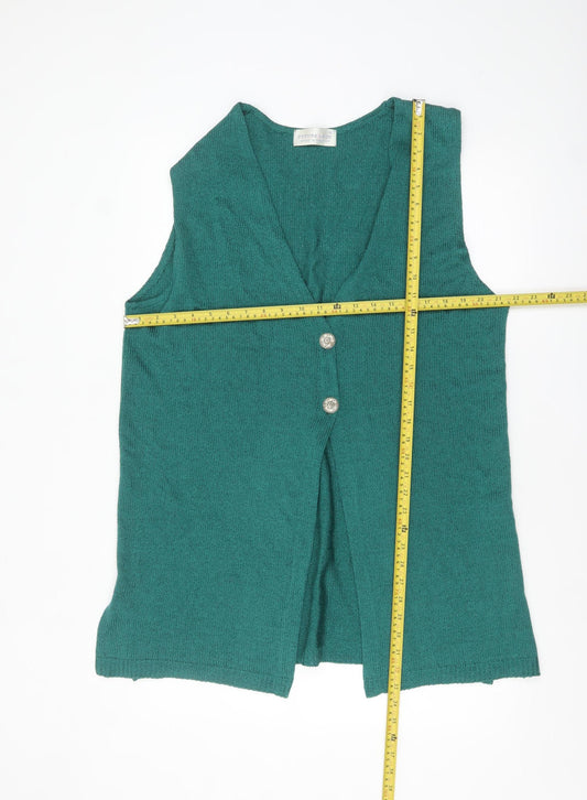 Womens UK Size XL Future Lady Green Vest Jumper