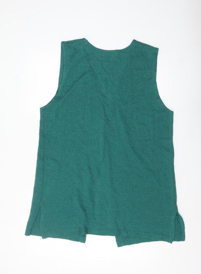 Womens UK Size XL Future Lady Green Vest Jumper