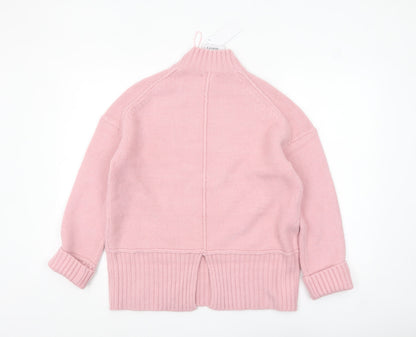 George Women's Pink Mock Neck Knit Jumper Size S 8-10