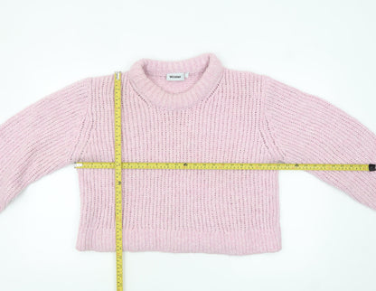Womens UK Size L Weekday Pink Pullover Jumper