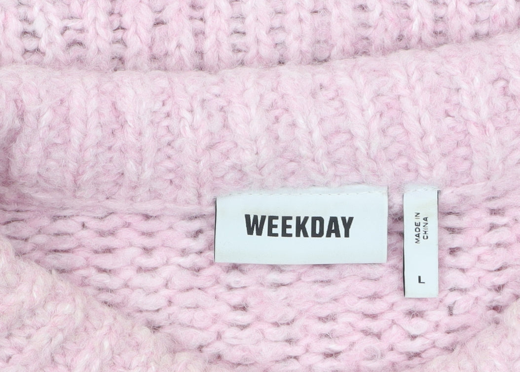 Womens UK Size L Weekday Pink Pullover Jumper