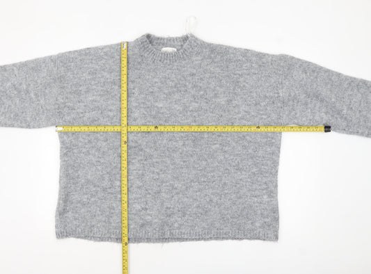 Womens UK Size S Apricot Grey Pullover Jumper