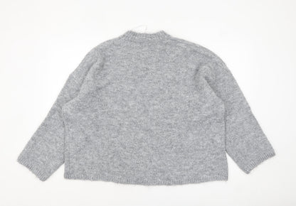 Womens UK Size S Apricot Grey Pullover Jumper
