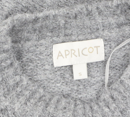 Womens UK Size S Apricot Grey Pullover Jumper