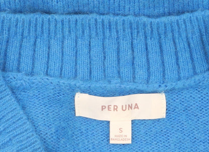 Womens UK Size S Marks and Spencer Blue Pullover Jumper