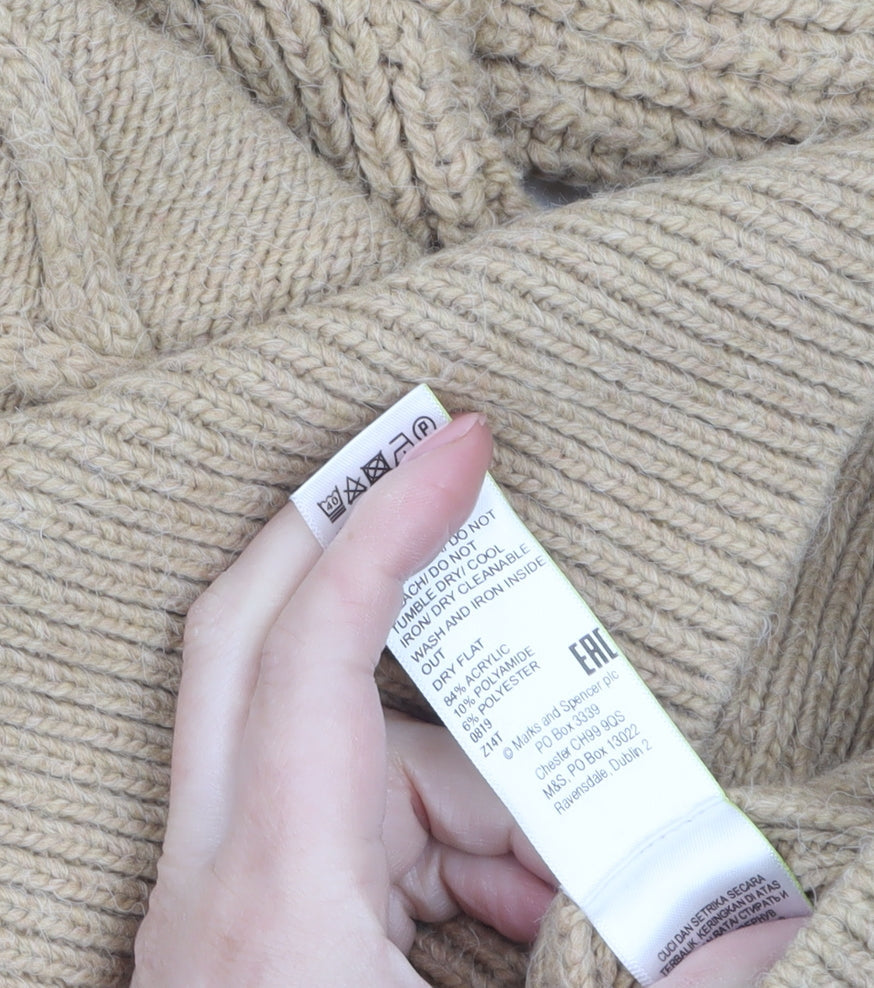 Womens UK Size 12 Marks and Spencer Beige Pullover Jumper