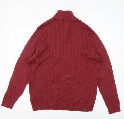 Mens UK Size XL White Stuff Red 1/2 Zip Jumper